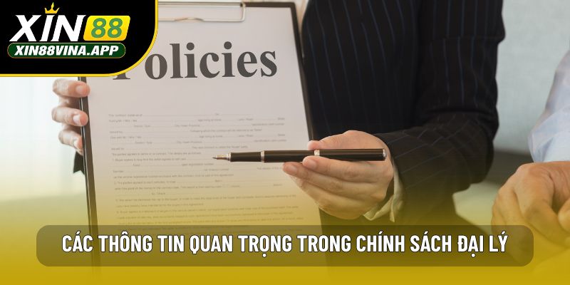 Các thông tin quan trọng trong chính sách đại lý