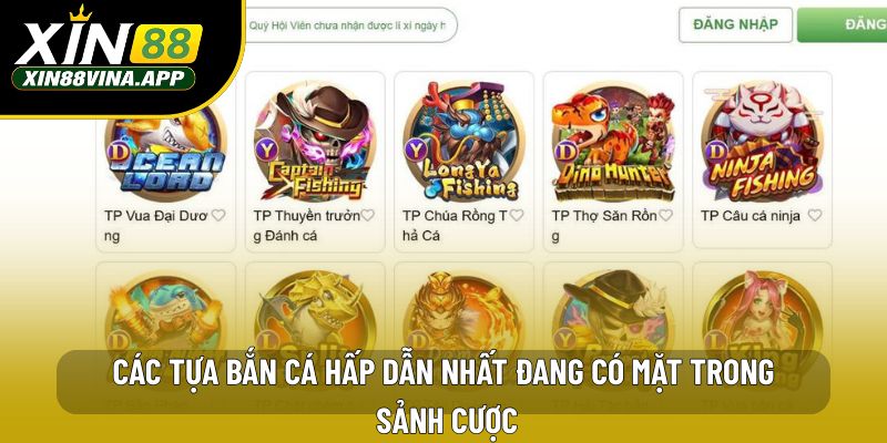 Các tựa bắn cá hấp dẫn nhất đang có mặt trong sảnh cược