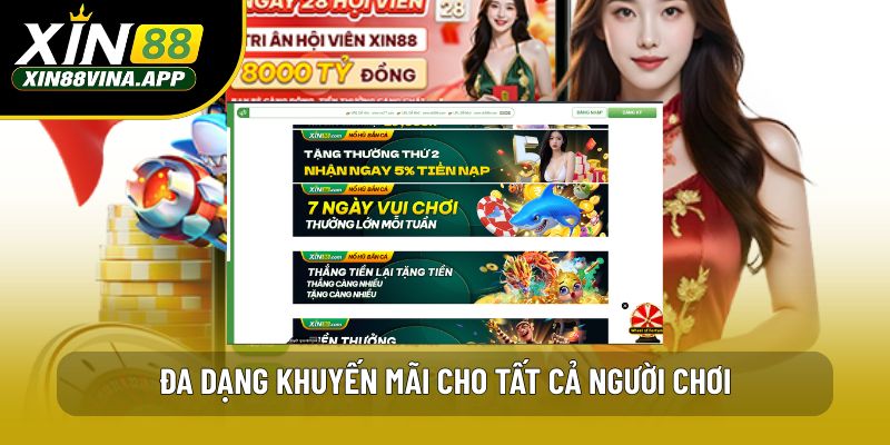 Đa dạng khuyến mãi cho tất cả người chơi