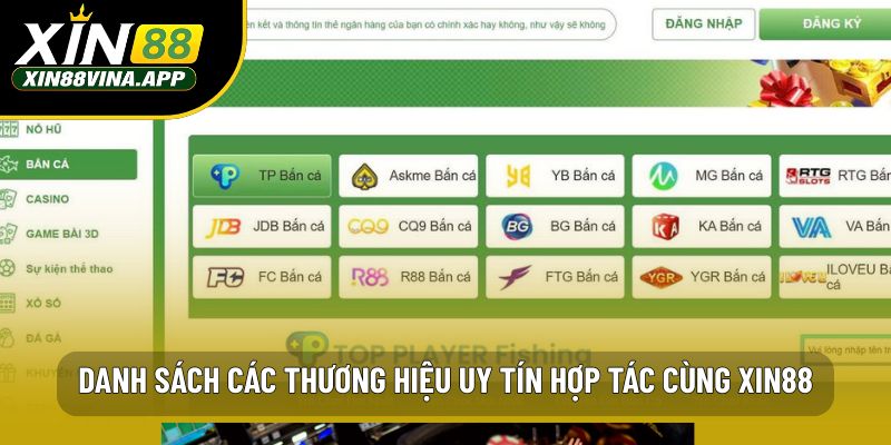 Danh sách các thương hiệu uy tín hợp tác cùng XIN88